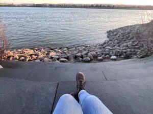 perspective view of looking at a river