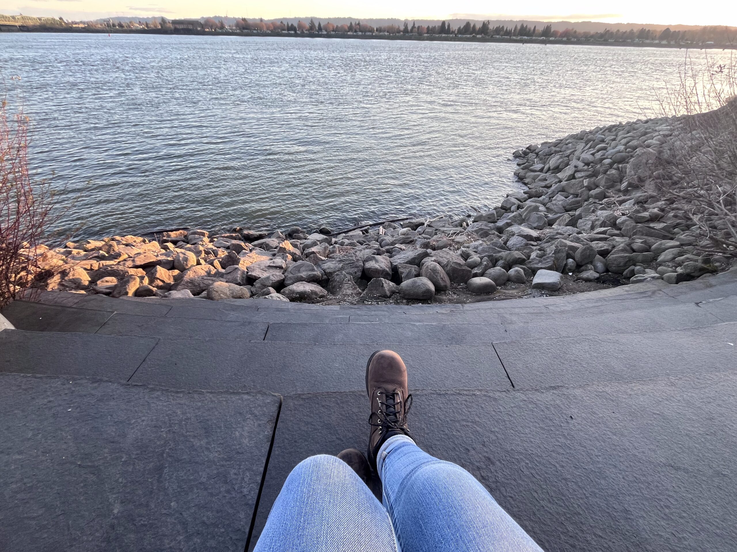 perspective view of looking at a river